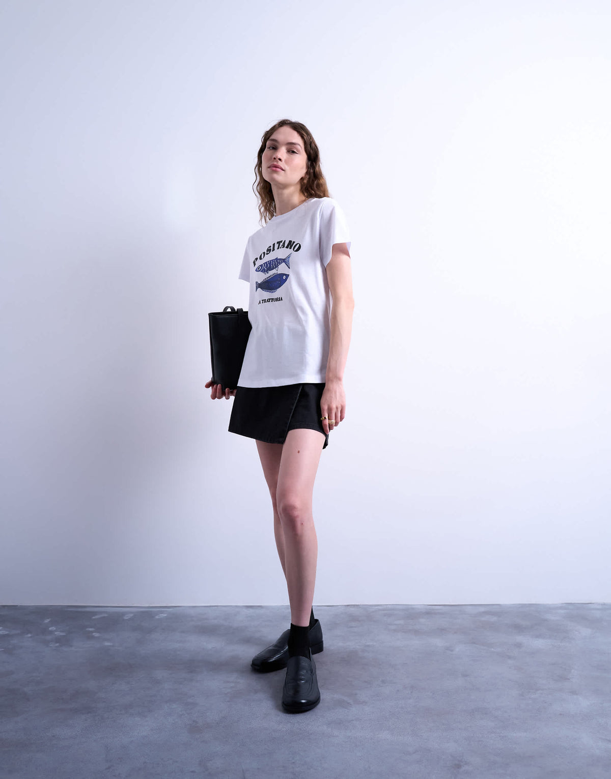 Topshop graphic Positano everyday tee in white