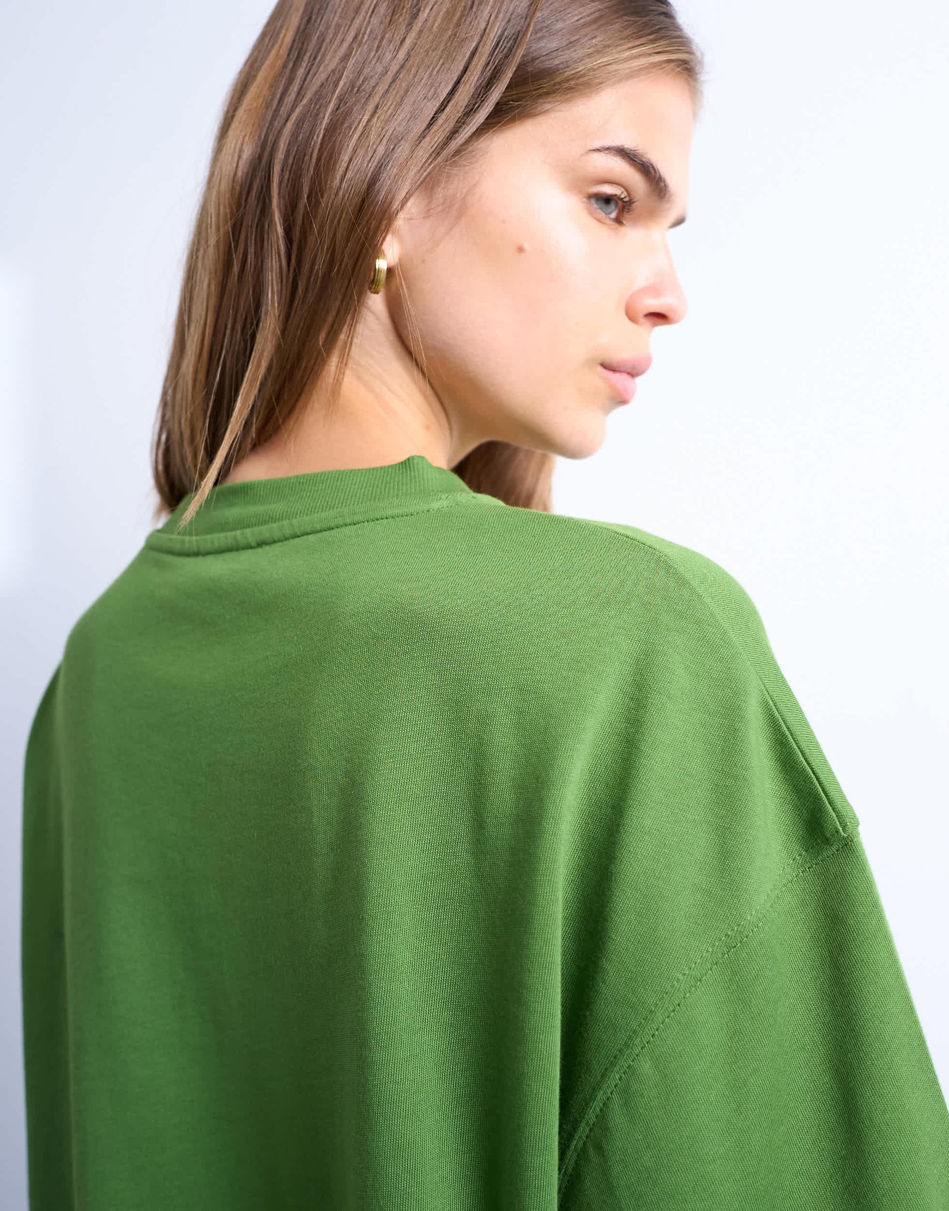 Topshop oversized drop shoulder tee in olive green