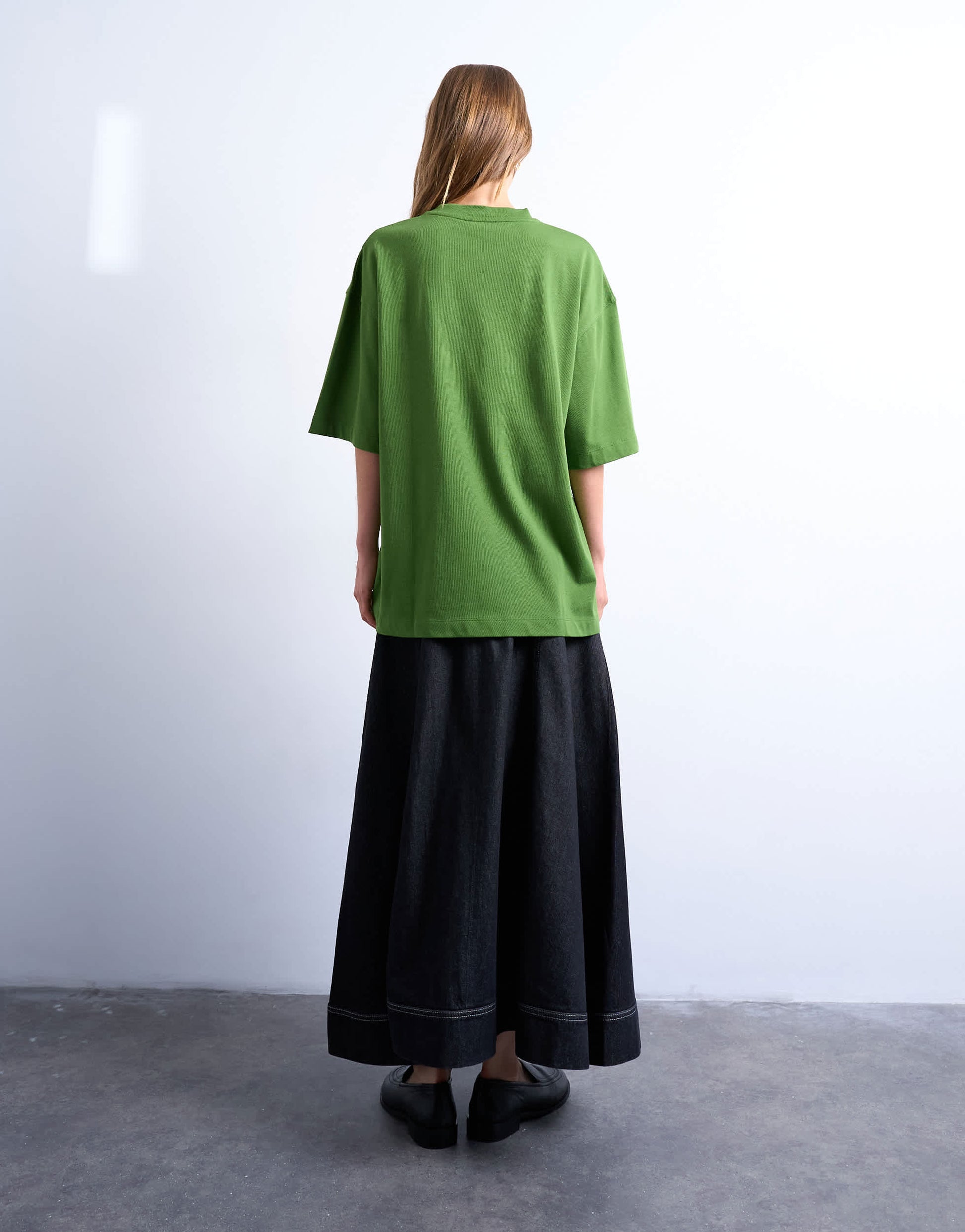 Topshop oversized drop shoulder tee in olive green