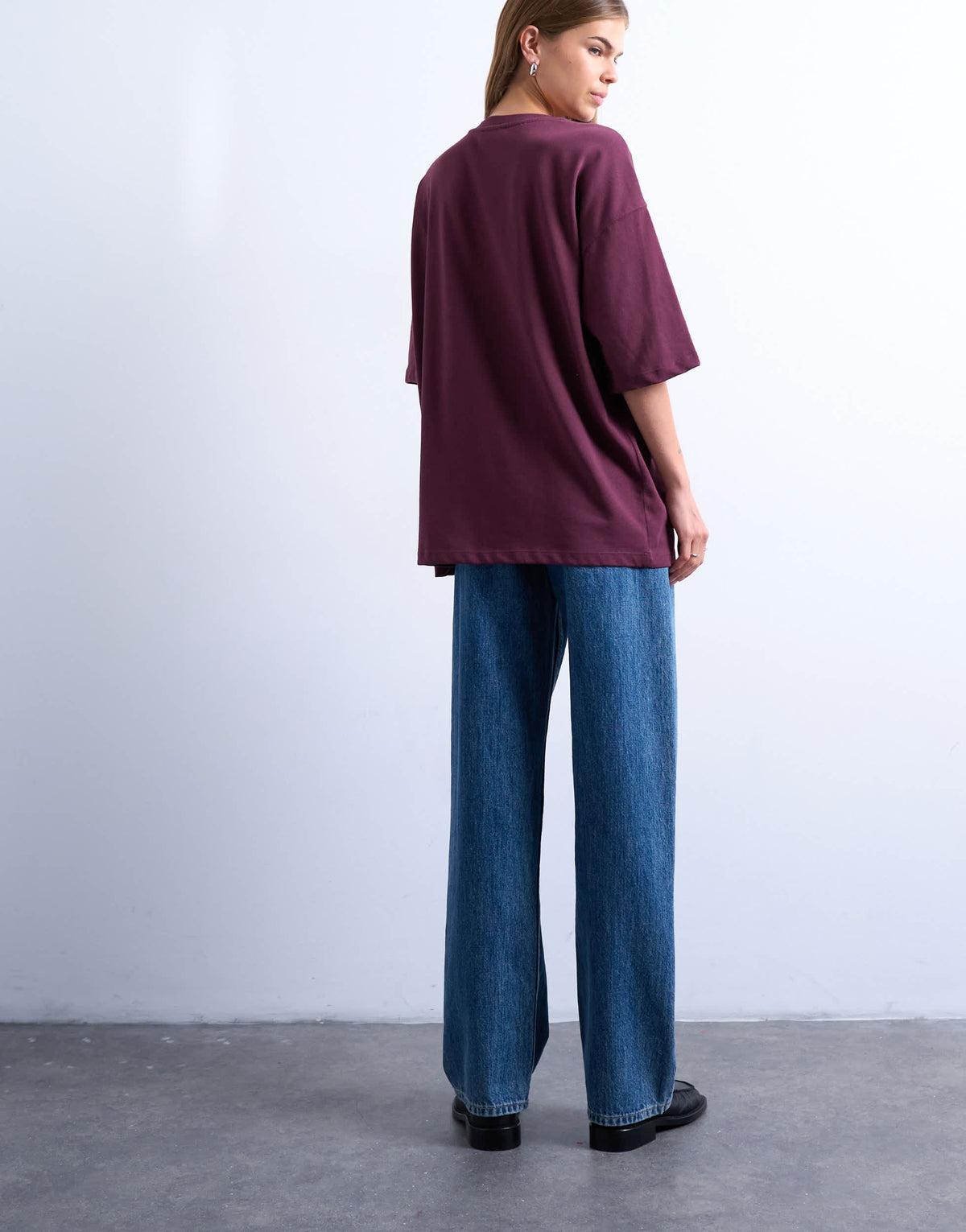 Topshop Oslo graphic tee in burgundy