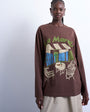 Topshop La Marais graphic skater tee in brown