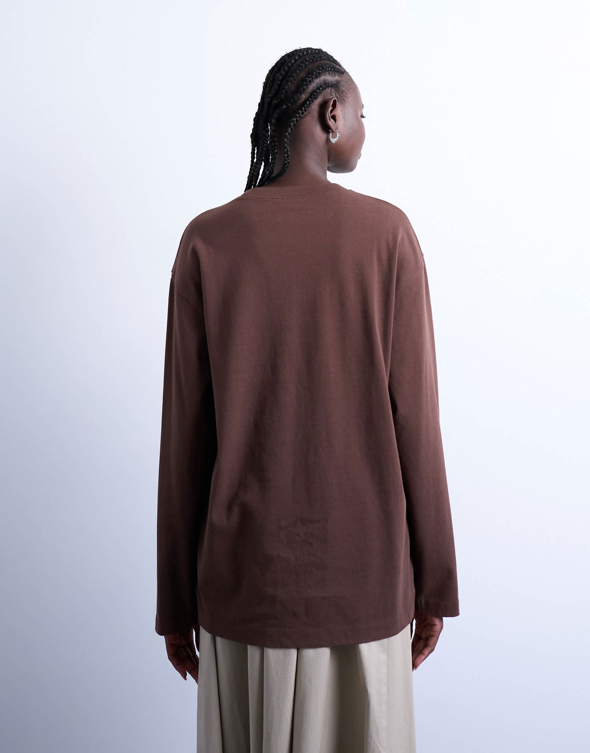 Topshop La Marais graphic skater tee in brown