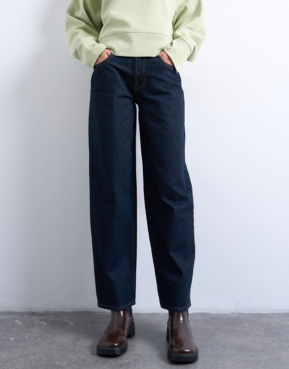 Topshop Lowrie low rise baggy jeans in indigo rinse