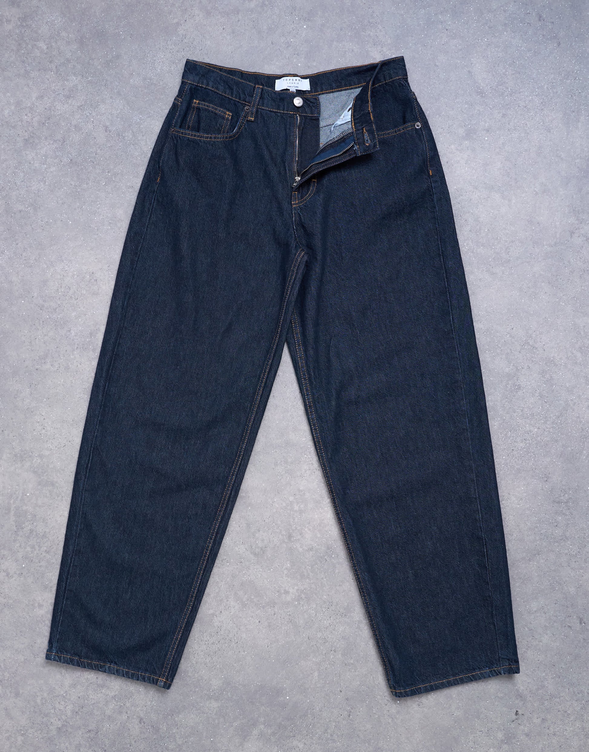 Topshop Lowrie low rise baggy jeans in indigo rinse