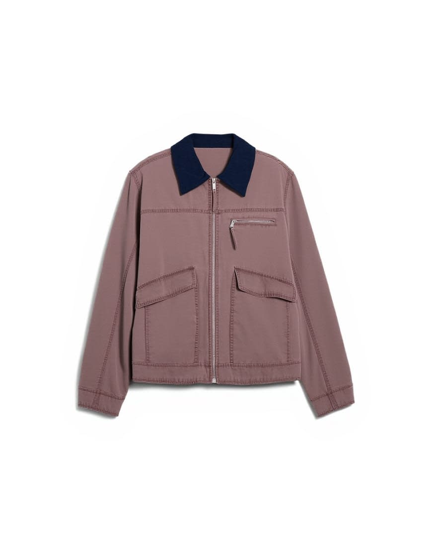 Topshop barn jacket with contrast collar detail in purple