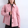 Topshop kastige Jacke aus rosa Kunstleder mit aufgesetzten Taschen
