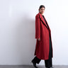 Topshop langer, eleganter Mantel mit tiefem Gürtel in Rot