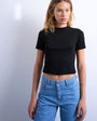 Topshop shrunken everyday tee in black