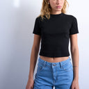 Topshop shrunken everyday tee in black