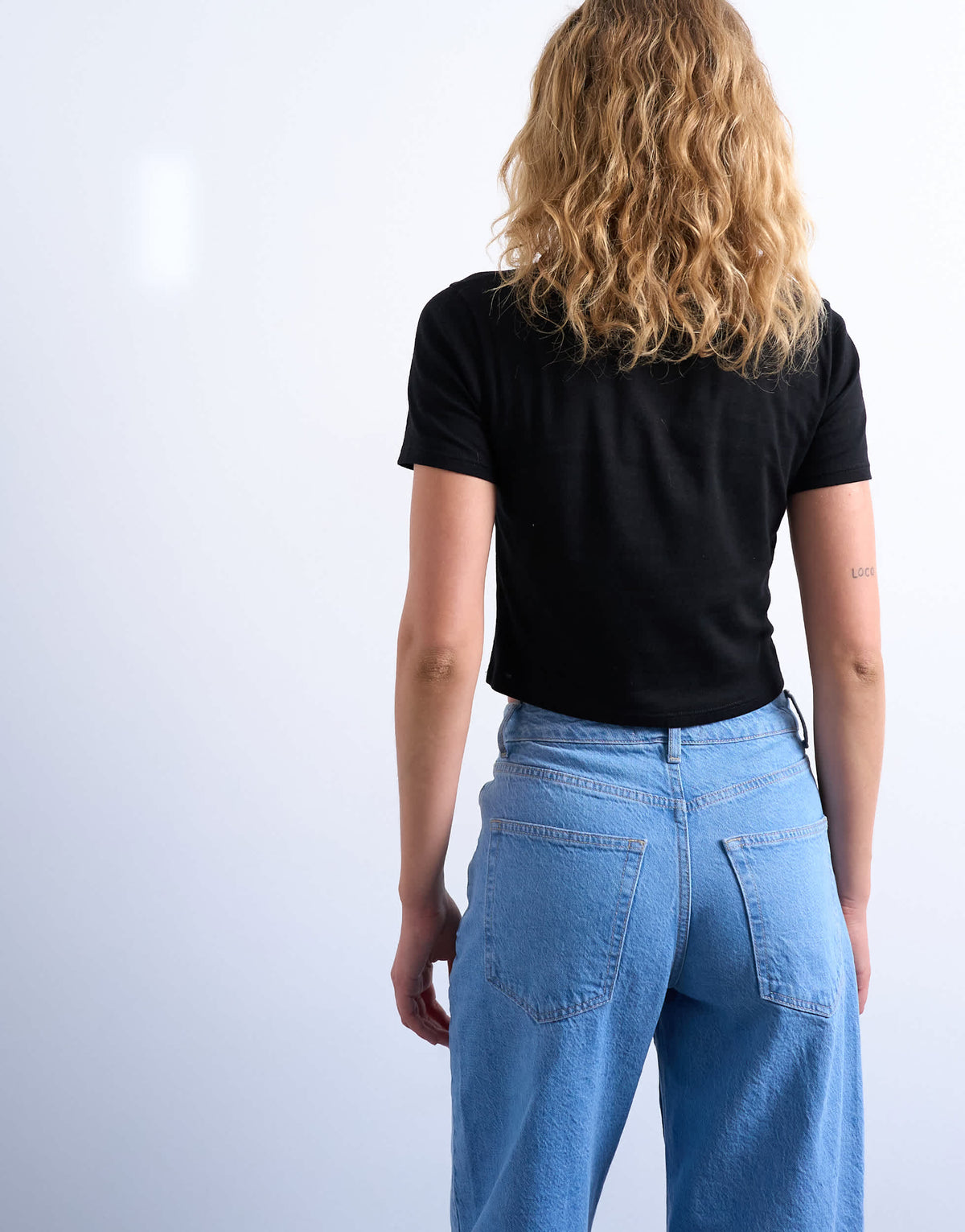 Topshop shrunken everyday tee in black
