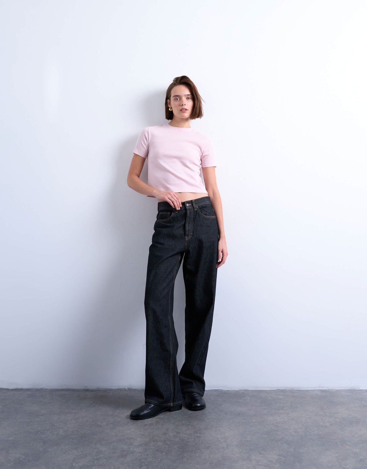 Topshop shrunken everyday tee in light pink