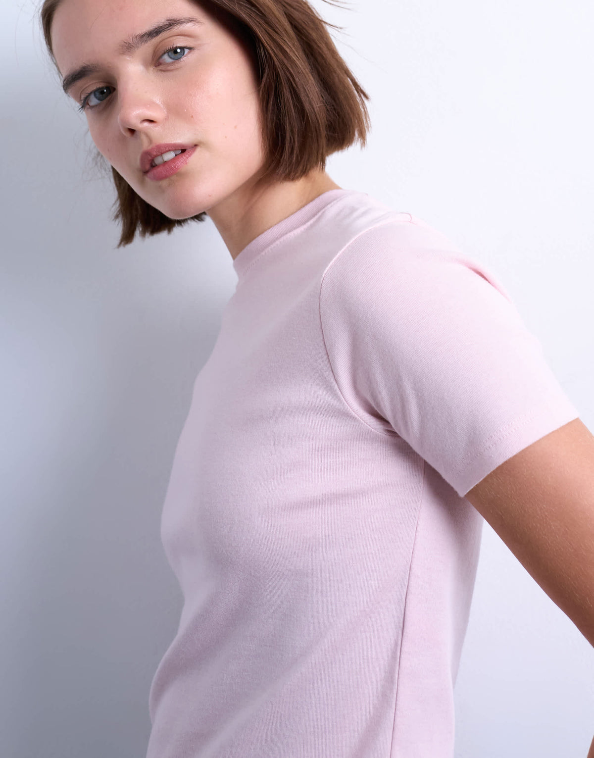 Topshop shrunken everyday tee in light pink