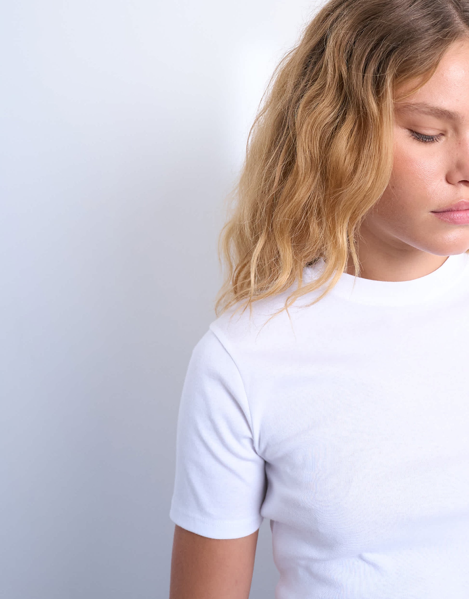 Topshop shrunken everyday tee in white