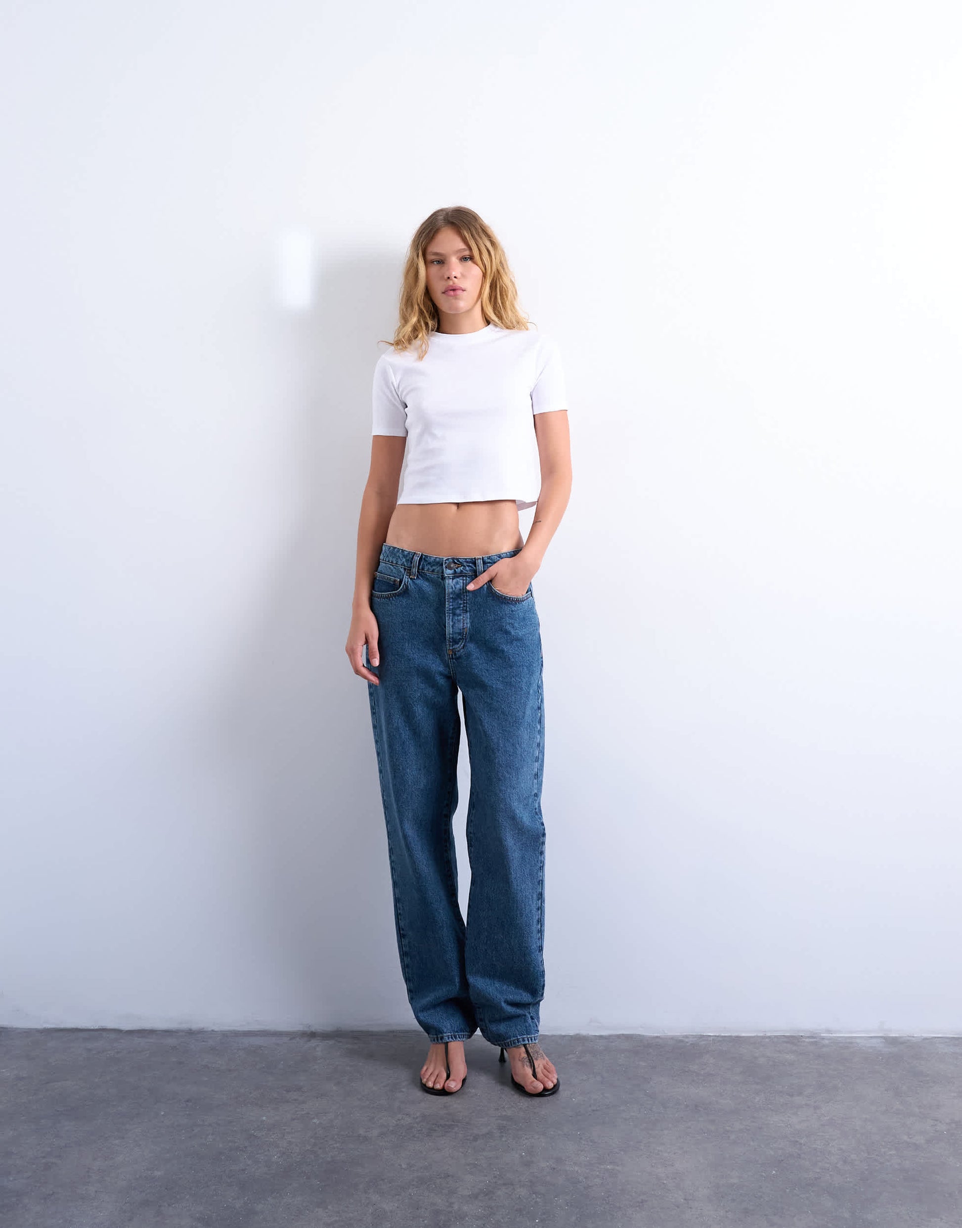 Topshop shrunken everyday tee in white