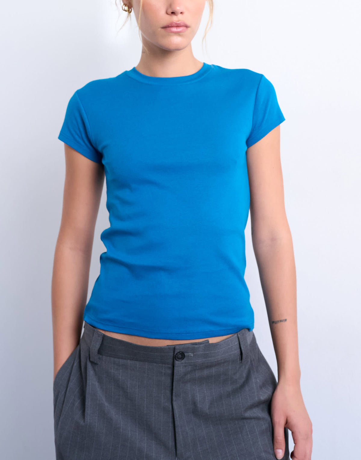 Topshop everyday tee in sapphire blue