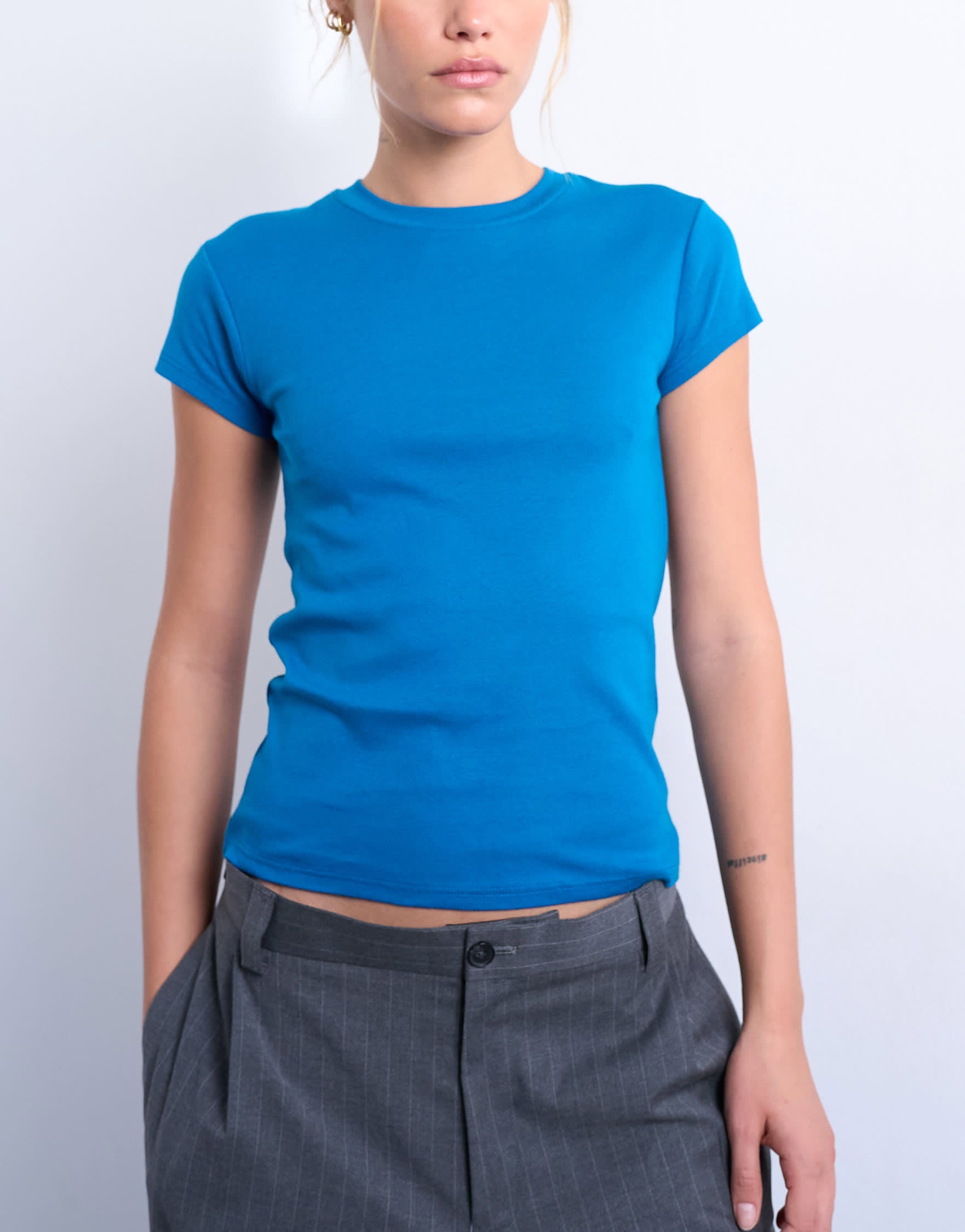 Topshop everyday tee in sapphire blue