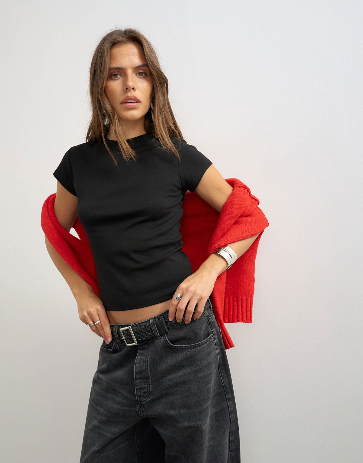Topshop everyday tee in black