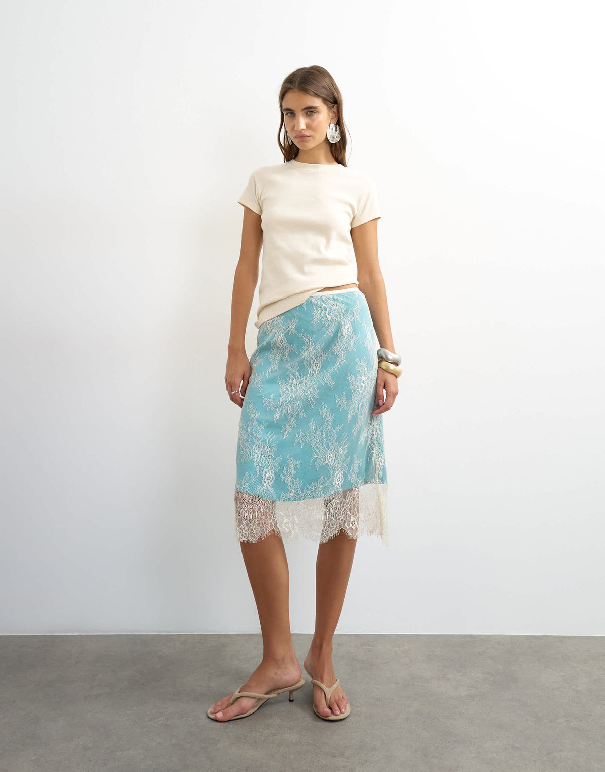 Topshop everyday tee in stone