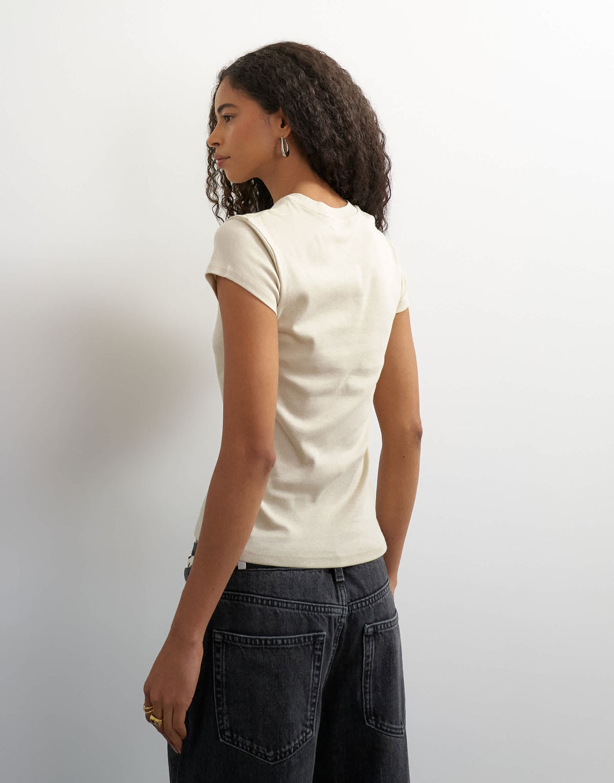 Topshop everyday tee in stone