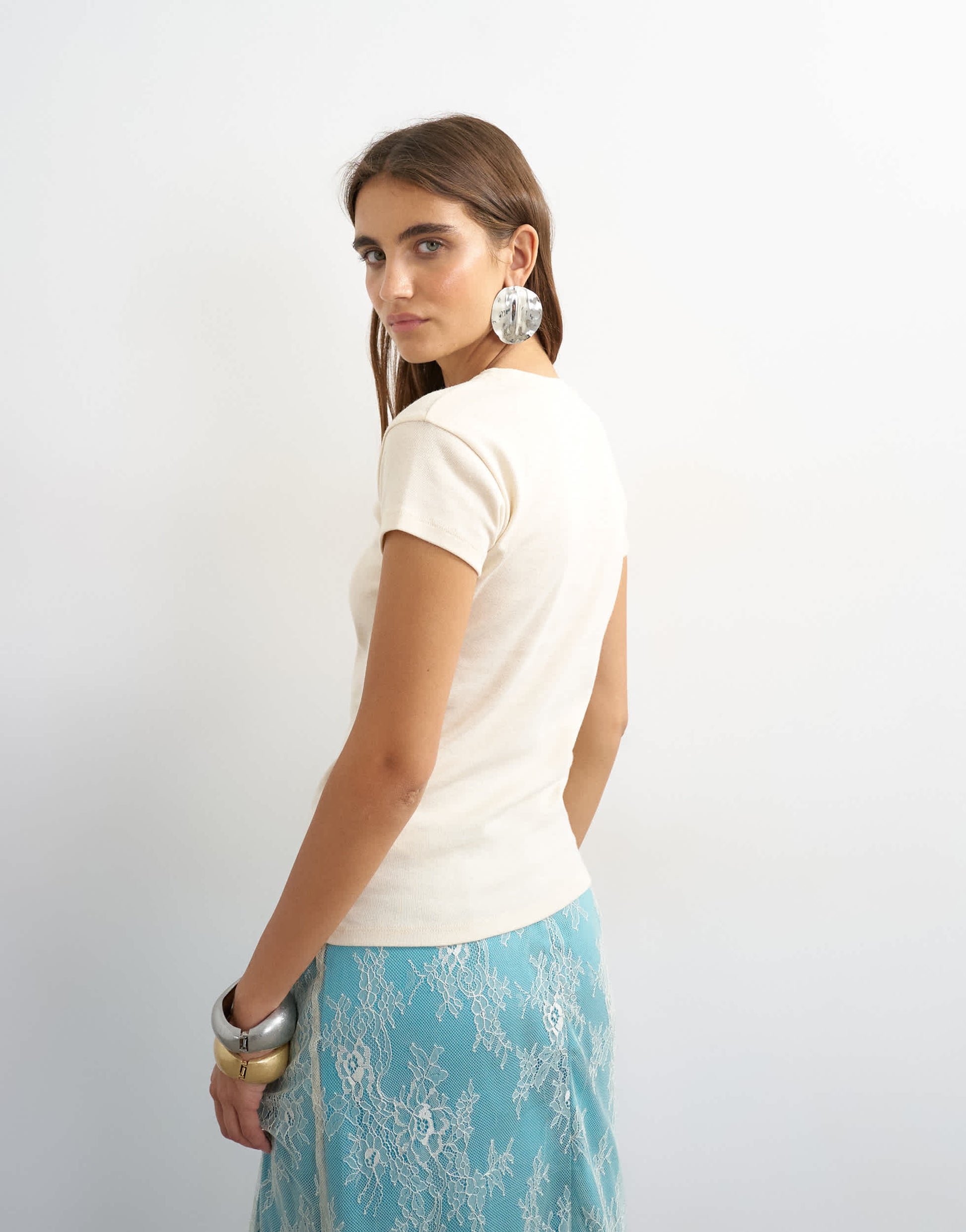 Topshop everyday tee in stone