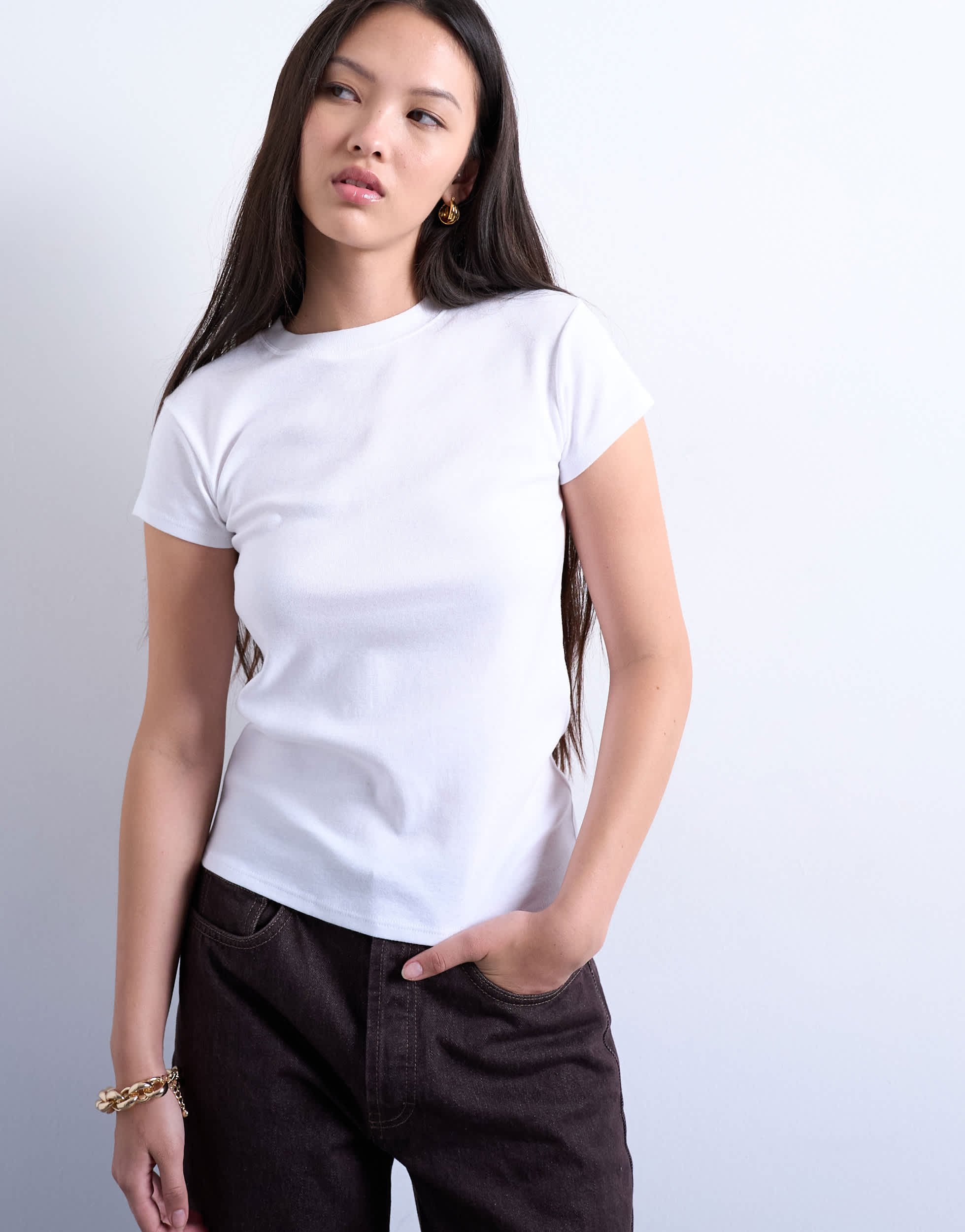 Topshop everyday tee in white