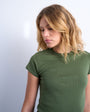 Topshop everyday tee in dark khaki