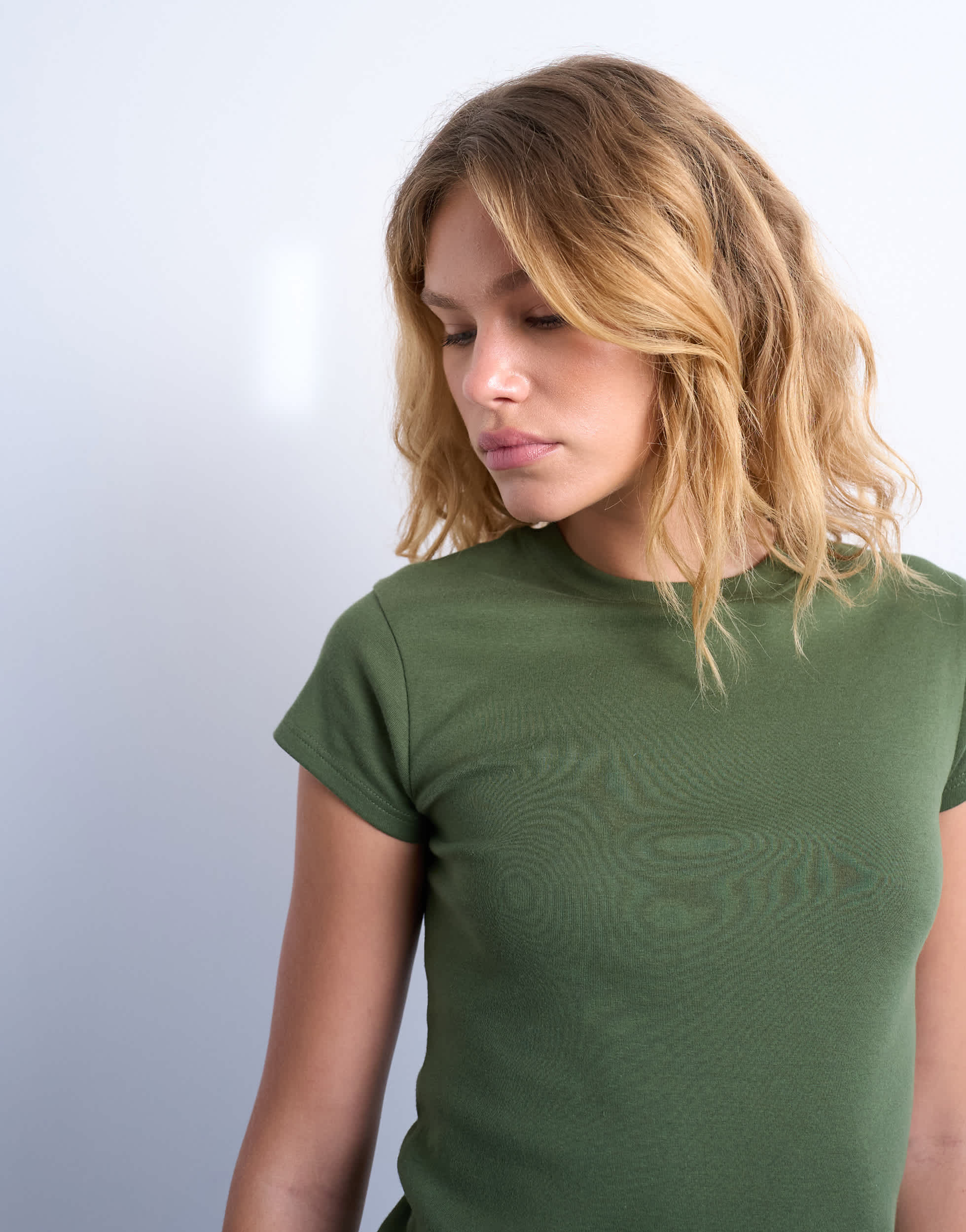 Topshop Alltags-T-Shirt in Dunkelkhaki