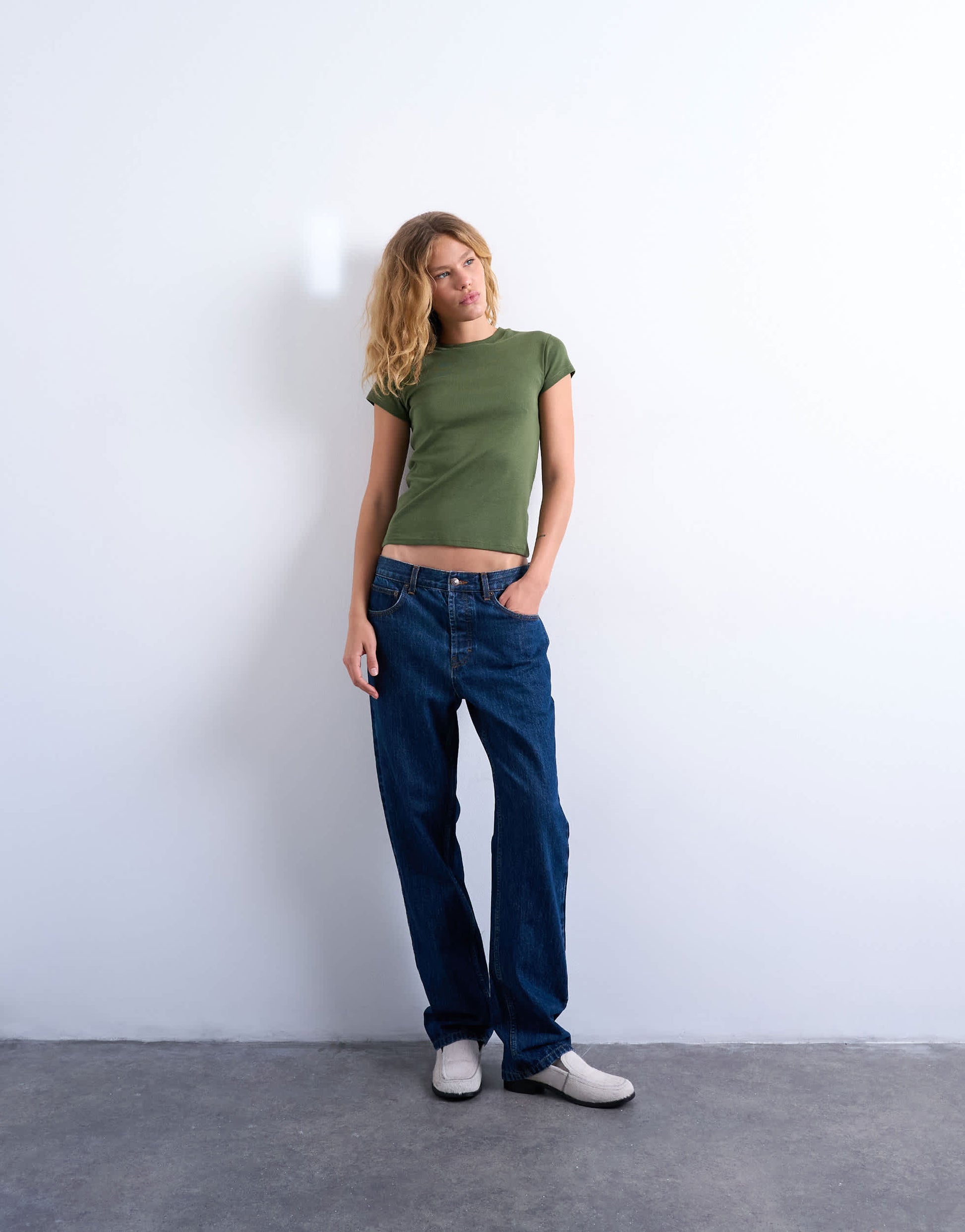 Topshop everyday tee in dark khaki