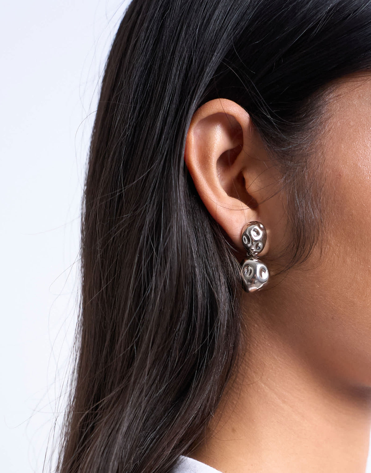 Topshop Penn waterproof stainless steel mini drop stud earring in silver