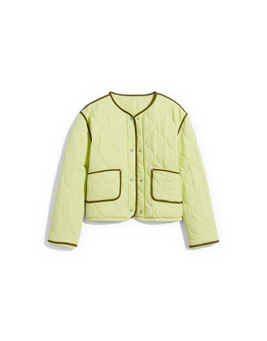 Topshop contrast quilted liner in green