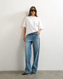 Topshop oversized drop shoulder tee in white
