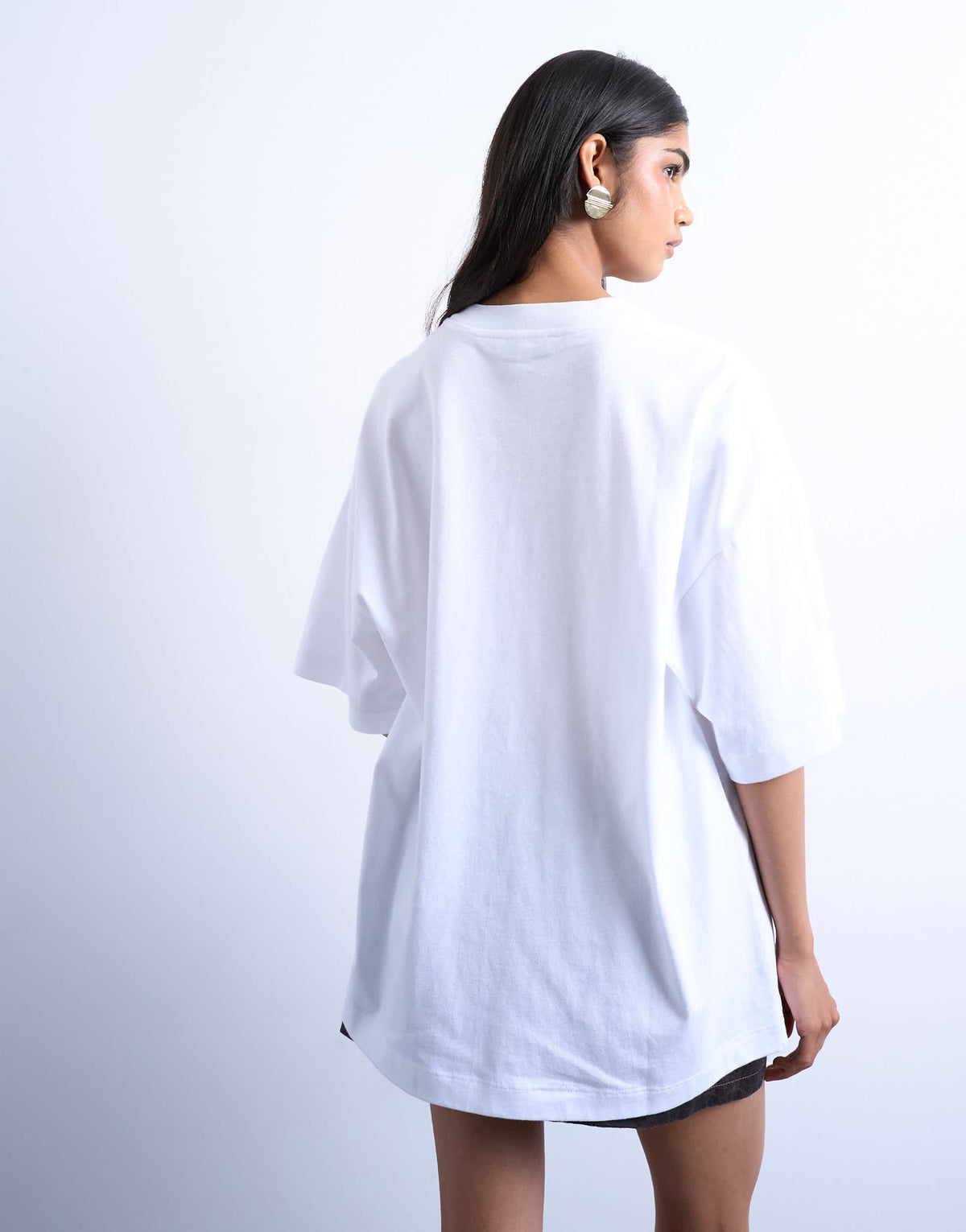 Topshop oversized drop shoulder tee in white