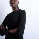 Topshop long sleeve everyday tee in black