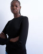 Topshop long sleeve everyday tee in black