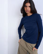 Topshop long sleeve everyday tee in navy