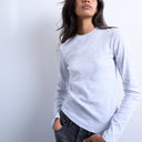 Topshop long sleeve everyday tee in grey marl