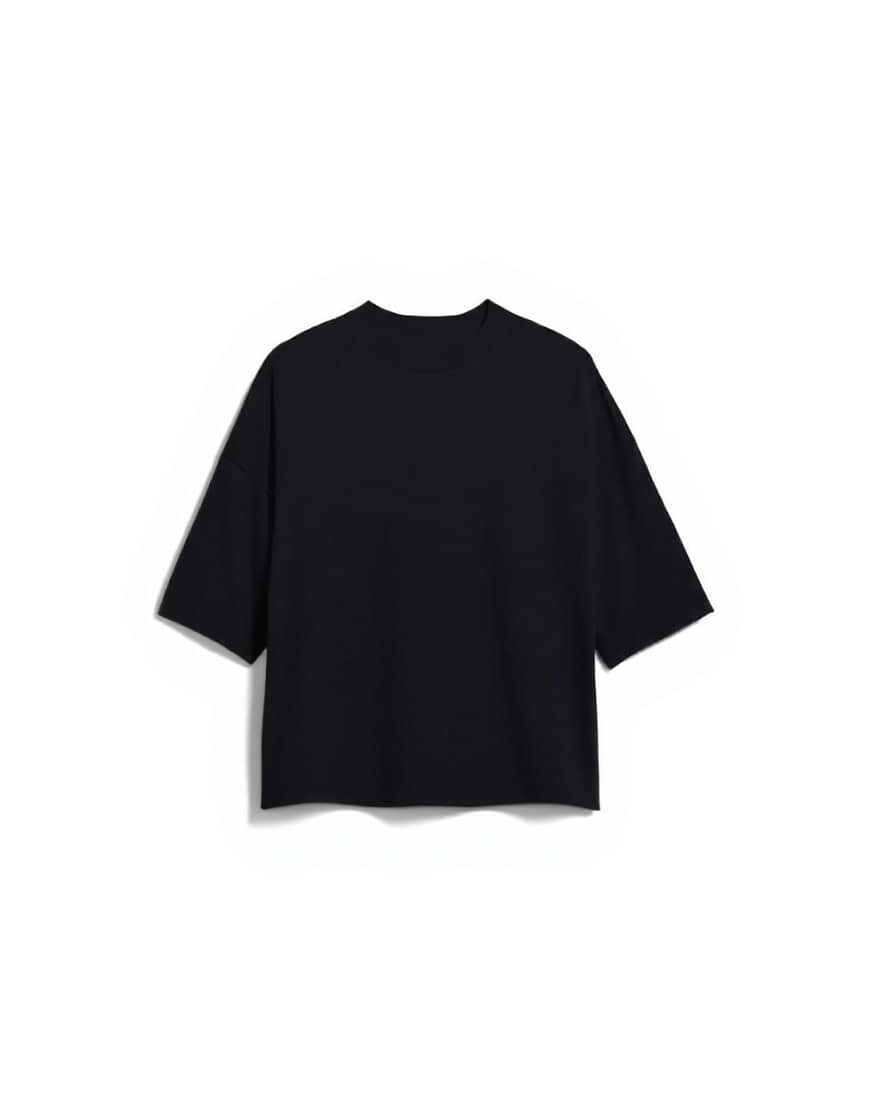 Topshop oversized drop shoulder tee in black