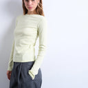 Topshop long sleeve everyday tee in sage green
