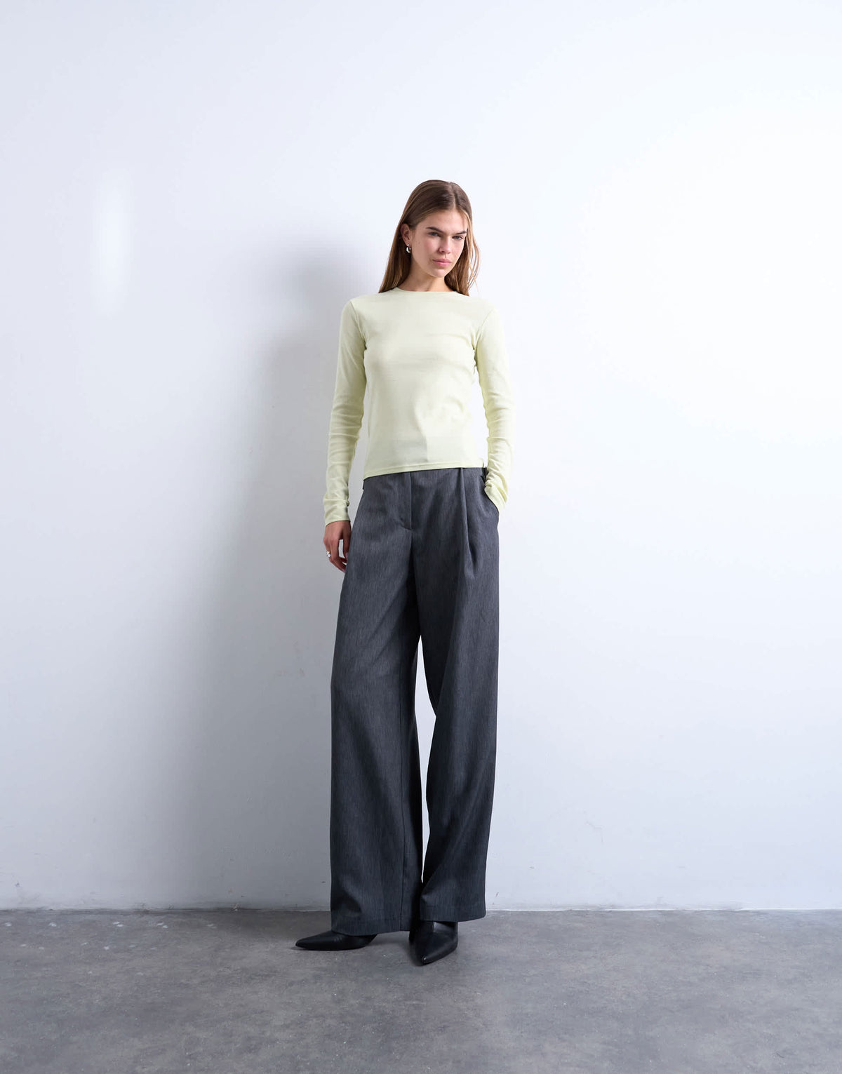 Topshop long sleeve everyday tee in sage green