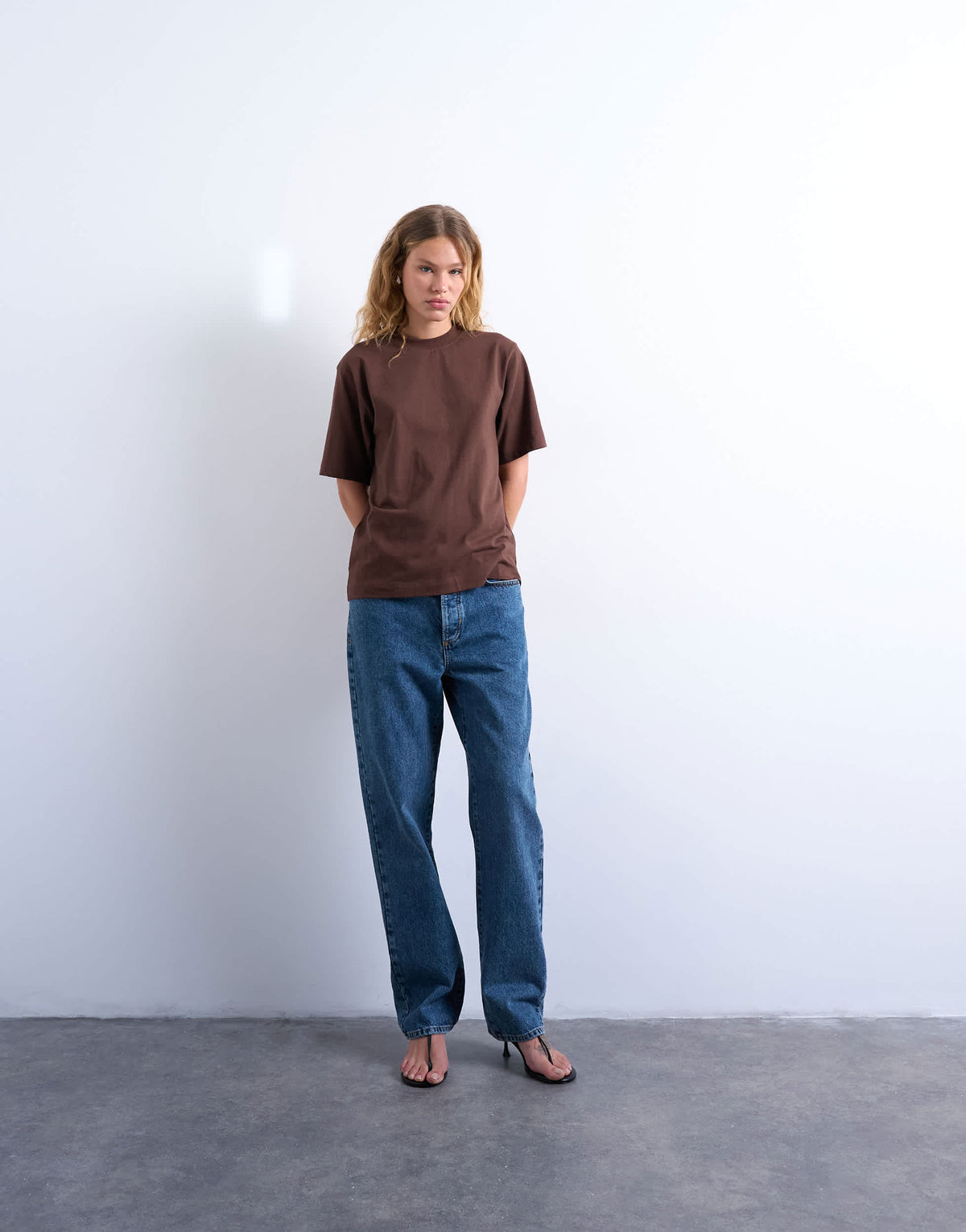 Topshop premium basic short sleeve tee in chocolate brown