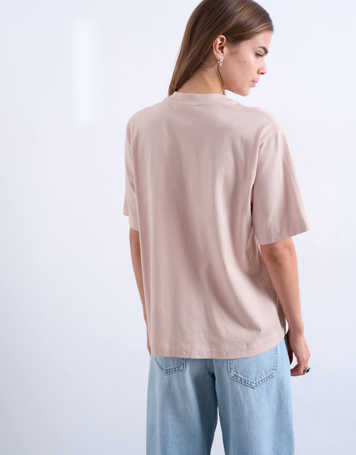 Topshop premium basic short sleeve tee in light pink