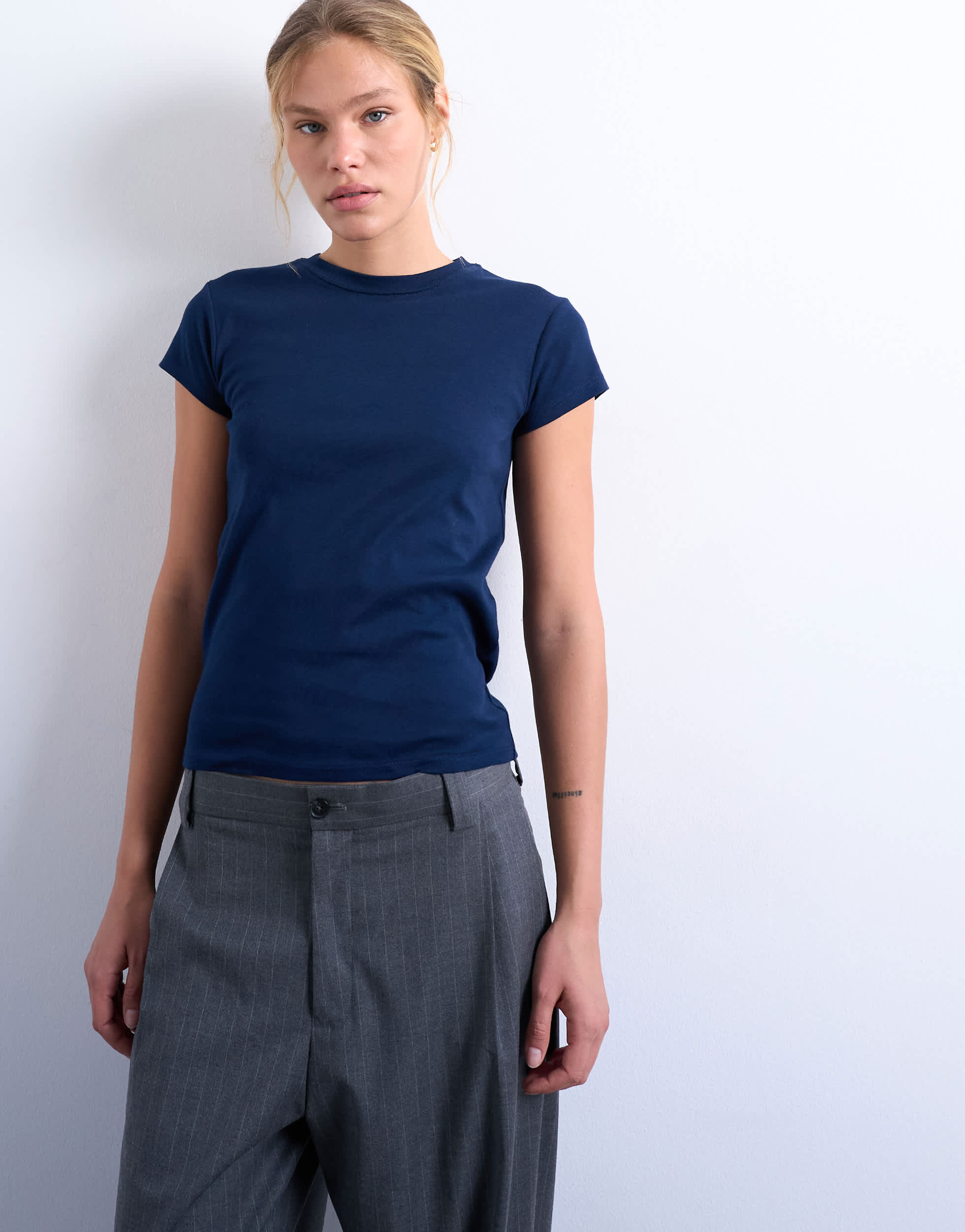 Topshop everyday tee in navy