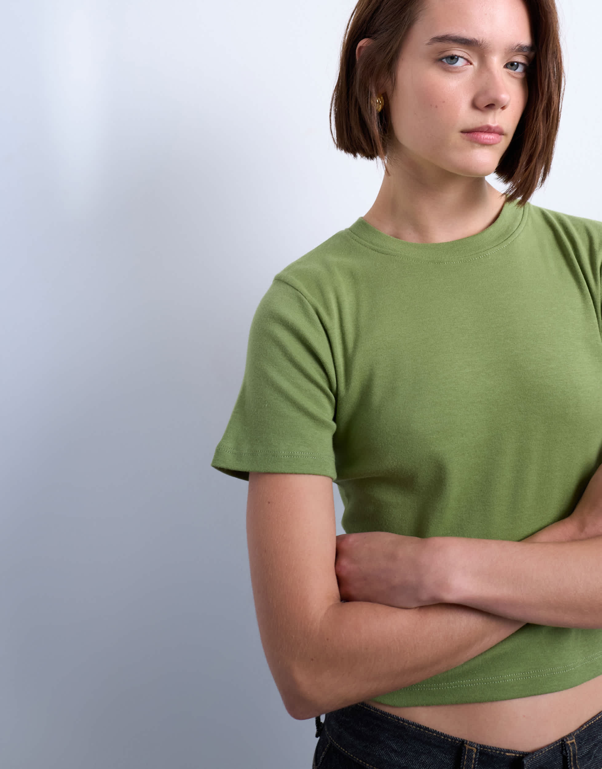 T-shirt Topshop rétréci pour tous les jours, vert