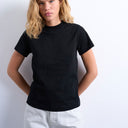 Topshop kastenförmiges T-Shirt in Schwarz