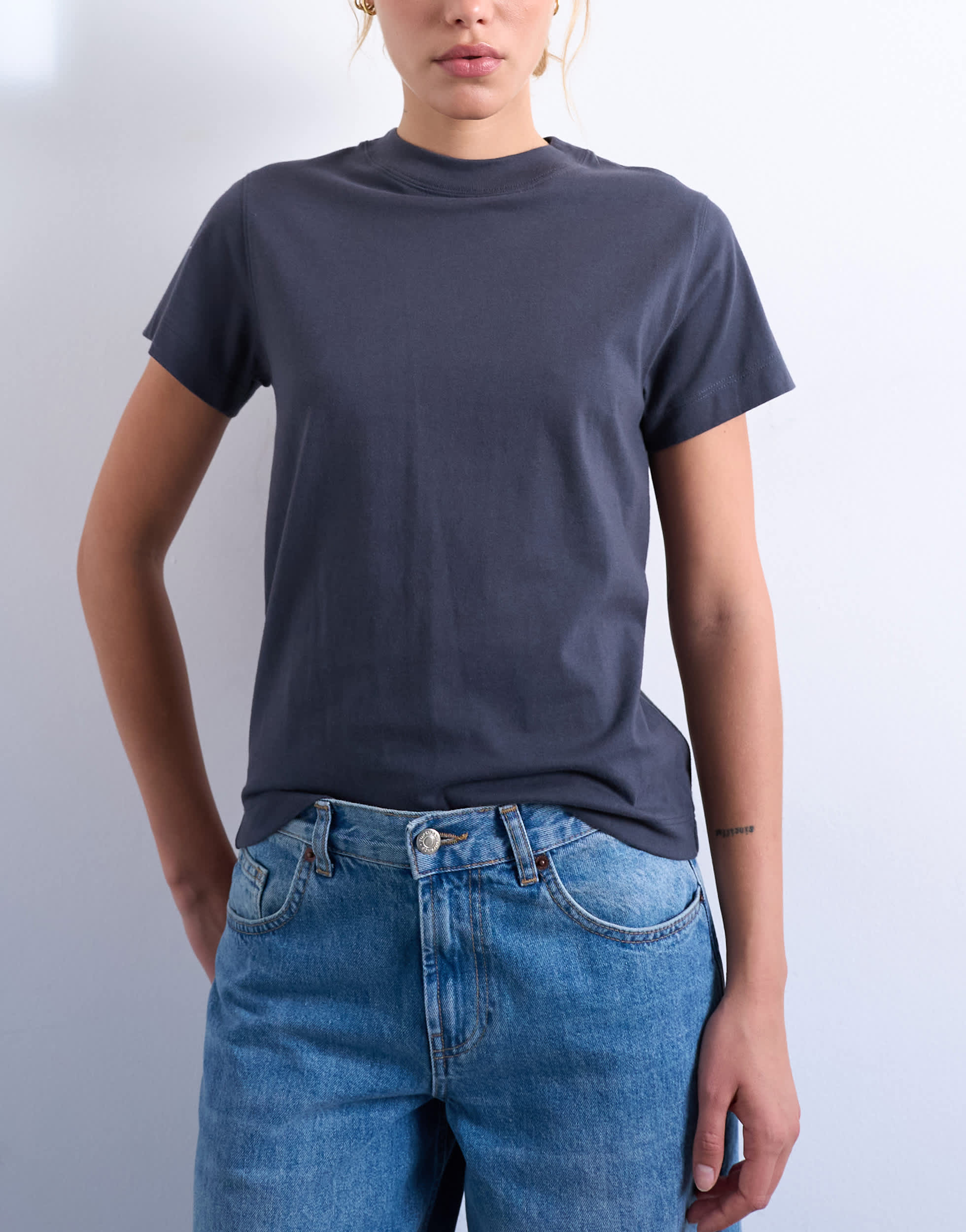Topshop classic tee in charcoal