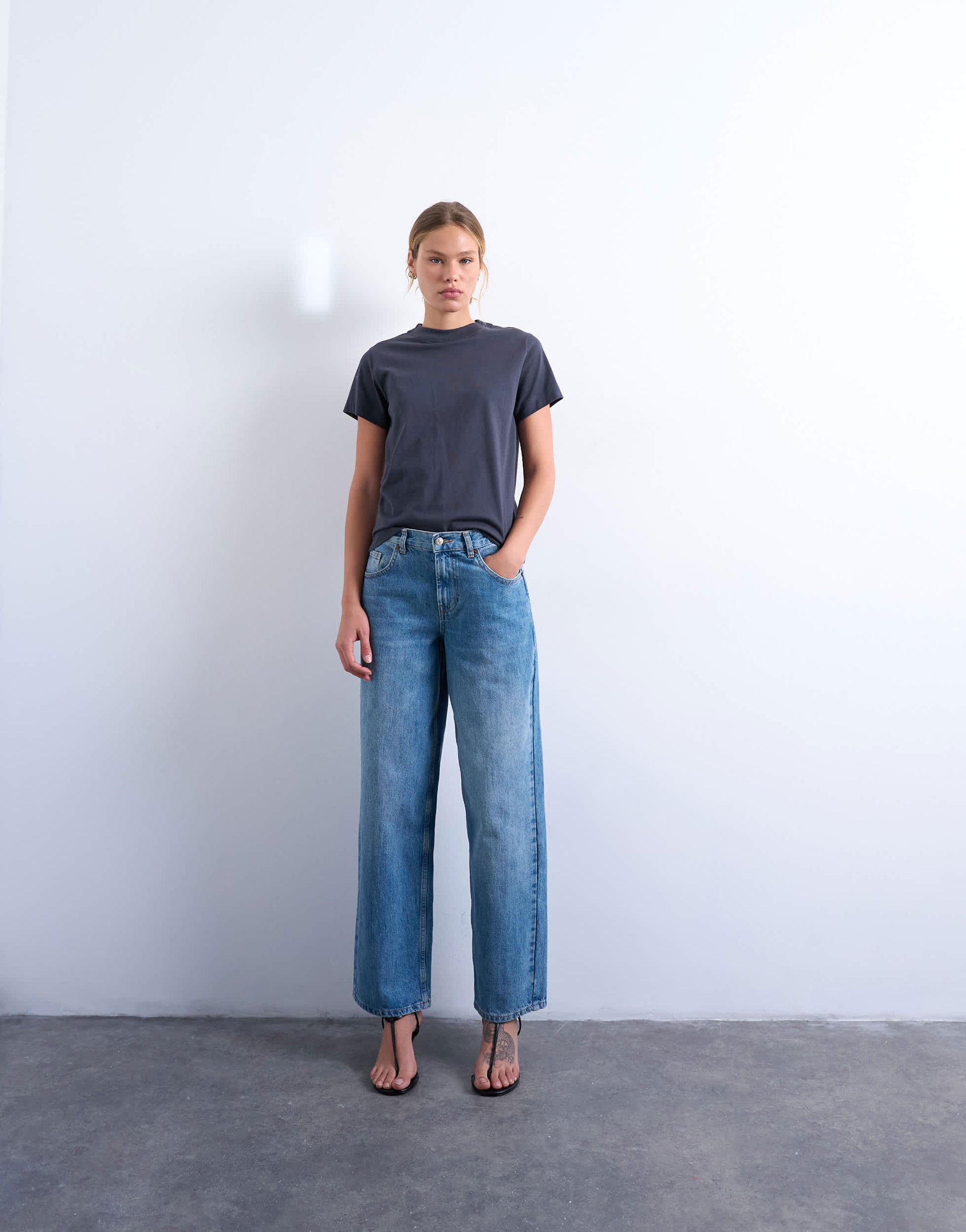 Topshop classic tee in charcoal