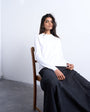 Topshop long sleeve boxy tee in white