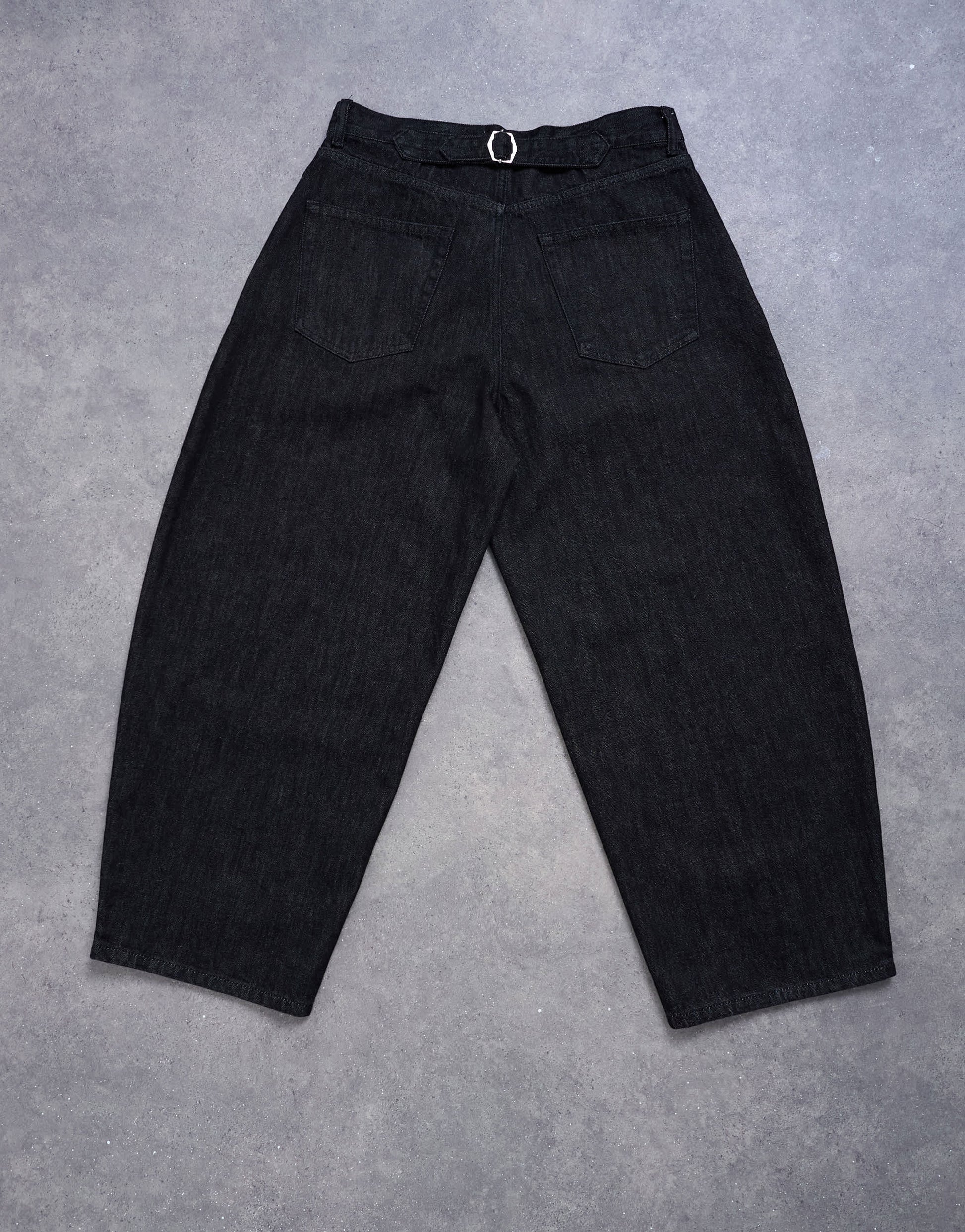 Topman pleated barrel jean in raw black