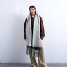 Topshop Sydney blanket scarf in chocolate and mint
