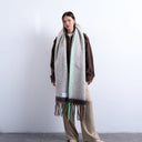 Topshop Sydney blanket scarf in chocolate and mint